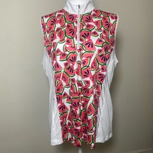 GRAND SLAM Performance Watermelon Print Sleeveless Women's Top Sz XL